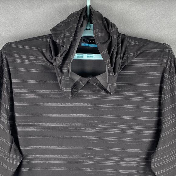 PGA Tour Men's XXL Textured Stripe Long Sleeve Hooded T-Shirt Asphalt NEW - Picture 2 of 10